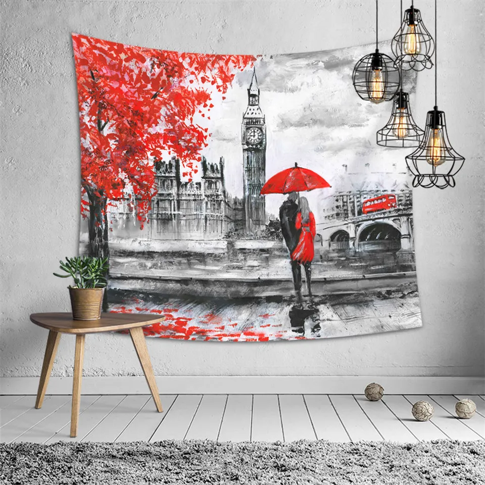 SOFTBATFY Tower Tapestry Headboard Castle Wall Hanging Bedspread Dorm Home Decor | Дом и сад