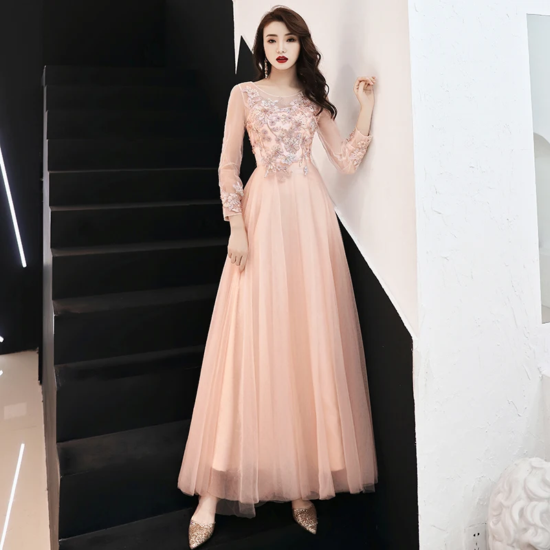 Розовое женское платье для свадебной вечеринки длинное облегающее Ципао с