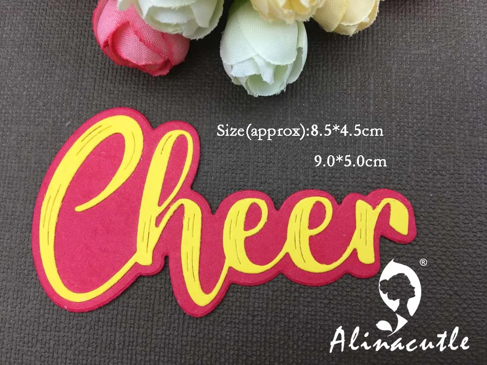 Металлические Вырубные штампы вырезанные AlinaCraft тени контур алфавит слова Cheer DIY