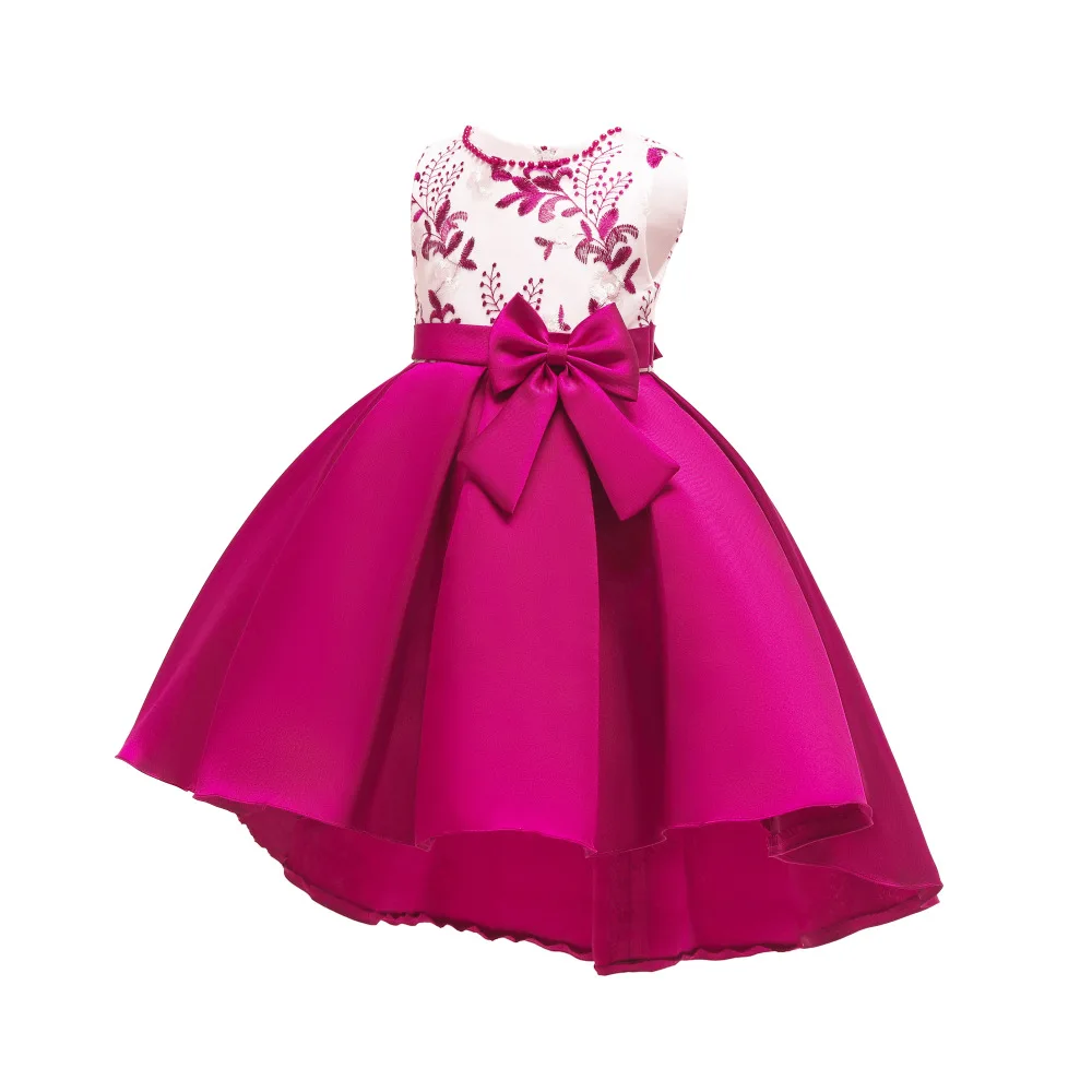 New Flower Girls Dresses Kids Beading Embroidery Bodice Satin Wedding Party Dress Formal Clothing Bebe Vestido | Детская одежда и
