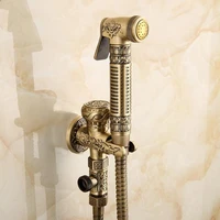antique brass finish toilet sprayer toilet gun set bathroom bidet faucet single handle faucet shattafs bathroom high pressure ac