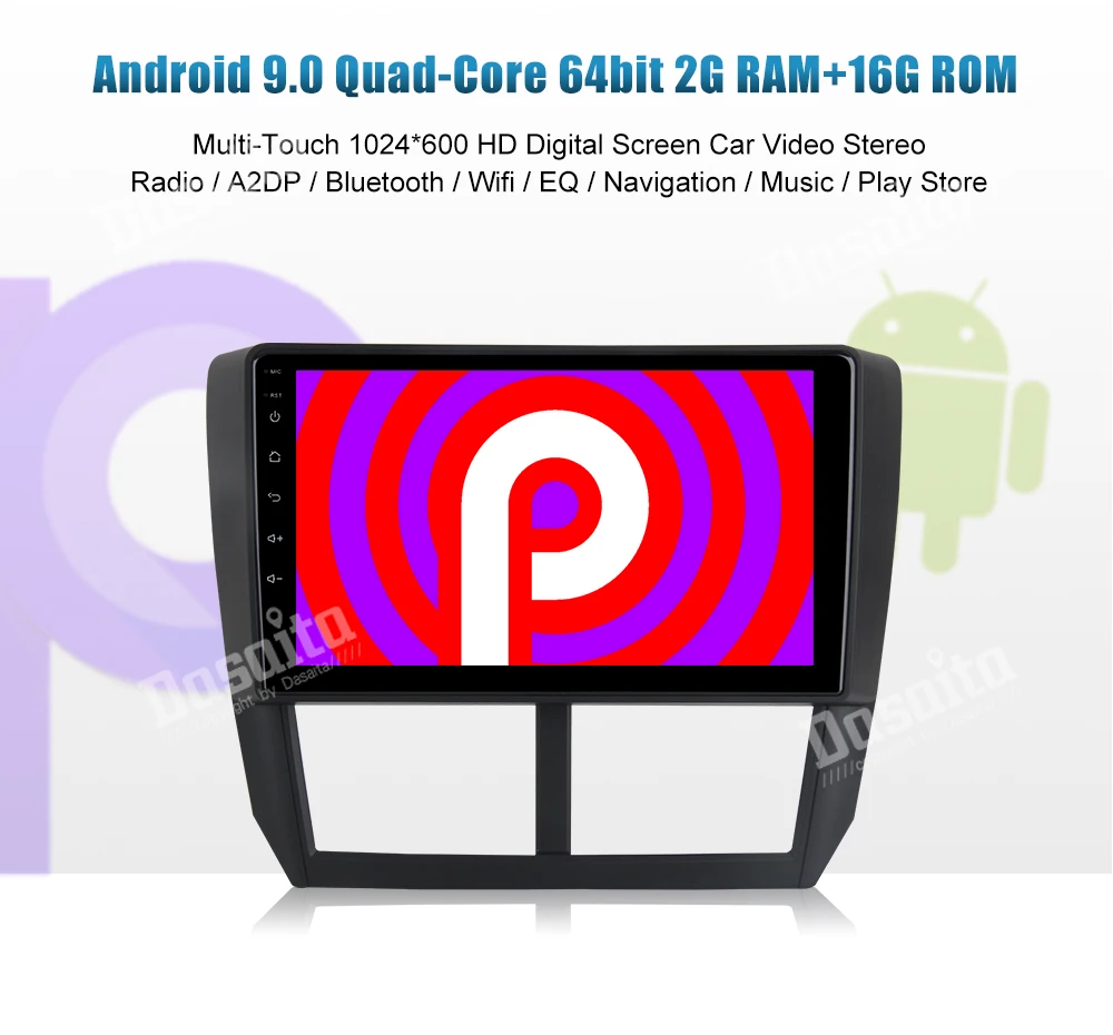 Dasaita " Автомагнитола Android 9,0 gps навигатор 1 din автомобиль для Subaru Forester 2008 2009 2010 2011 2012 головное устройство