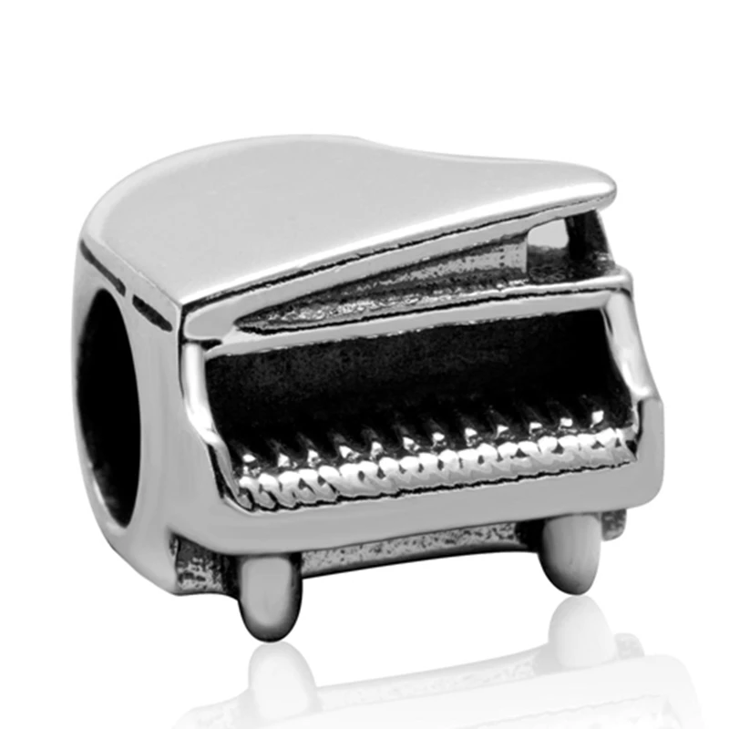 Music Piano Charm Sambaah любим музыку биения подвеска с фианитом камень 925 пробы серебро наушников бусинами подходят Pandora музыка браслет с нотами - Цвет: Music Piano Charm