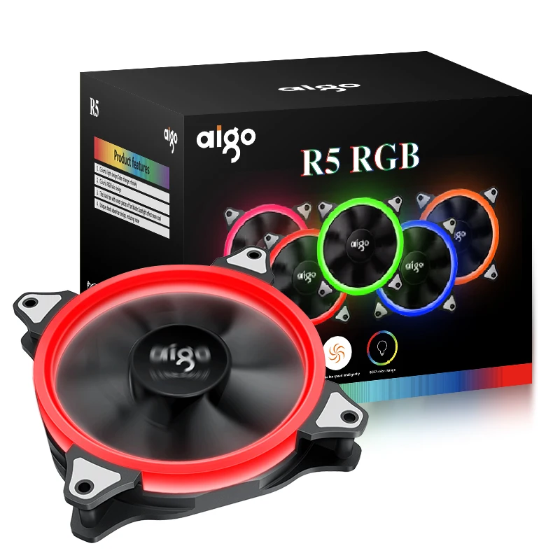 Aigo darkflash 120 мм кулер светодиодный вентилятор RGB IR пульт дистанционного управления