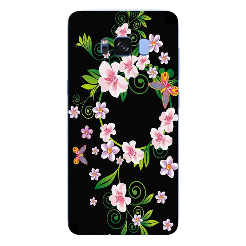 Чехол для samsung Galaxy S8 плюс цветок мультфильм листья керамика задняя крышка Мягкий