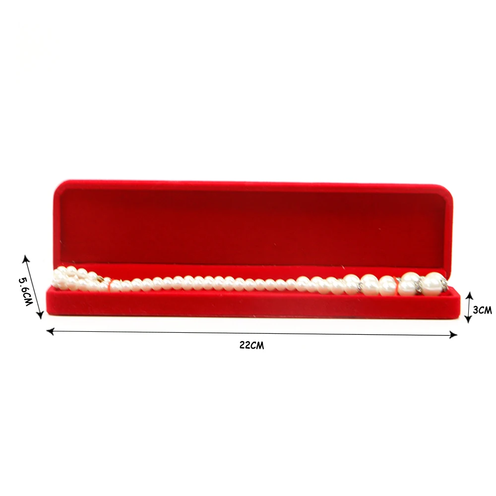 red jewelry box Шкатулка для колец, сережек, ожерелий, браслетов, набор, квадратная упаковка, ювелирные изделия, свадебные подарочные коробки, органайзер, много размеров - Цвет: red jewelry box