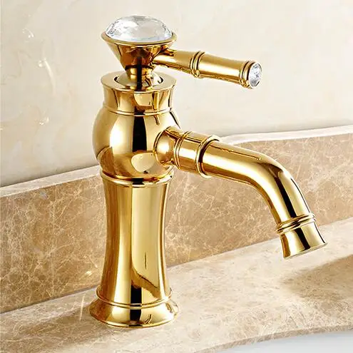 Смеситель для горячей и холодной воды с золотым серебряным покрытием из латуни