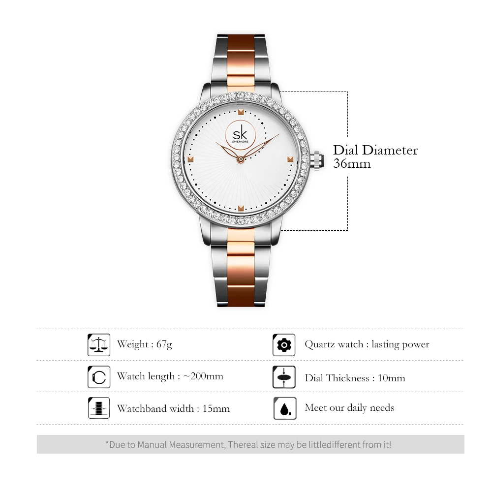 Montre Femme Shengke новые женские роскошные Брендовые Часы Модные Розовые золотые