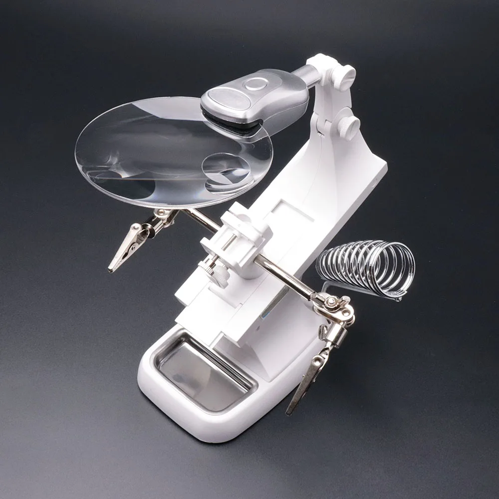 WSFS Multi functional Welding LED Magnifier 3X/4.5X Magnifying Glass Alligator Clip Holder Clamp Helping Hand Repair Tool|Лупы| |