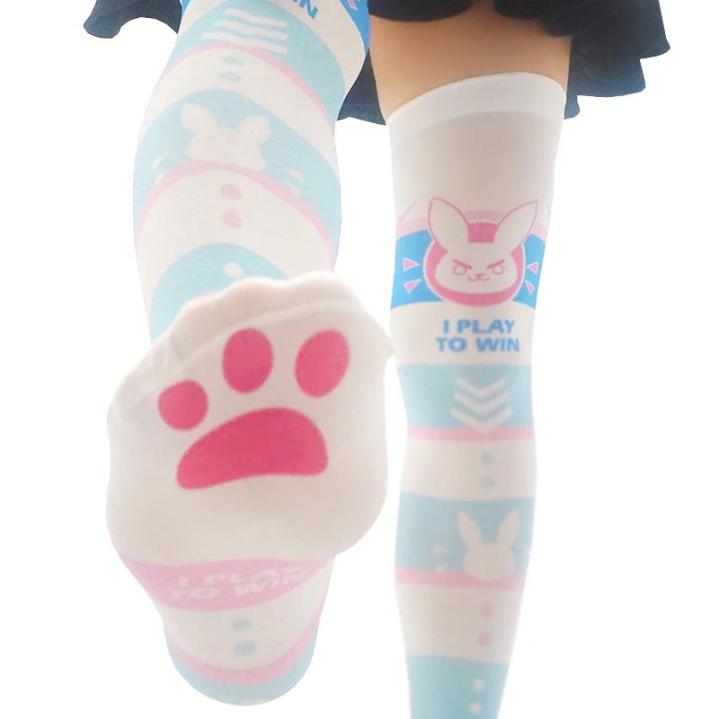 OW D. VA Косплей выше колена носки для женщин и девочек DVA Лолита длинные 6 видов