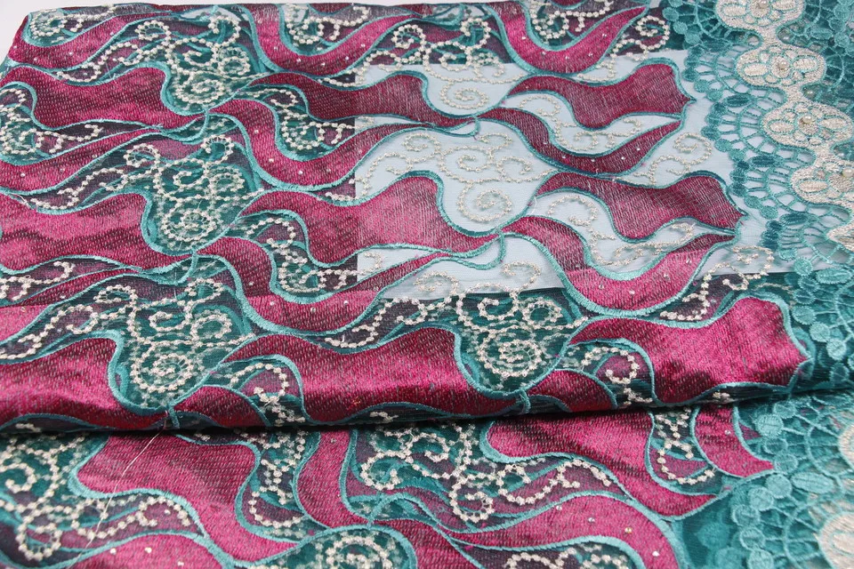 New Design African Women Kant Stof Embroidered Tulle Fabric 2019 Purple Nigerian French Lace 5Yards | Дом и сад