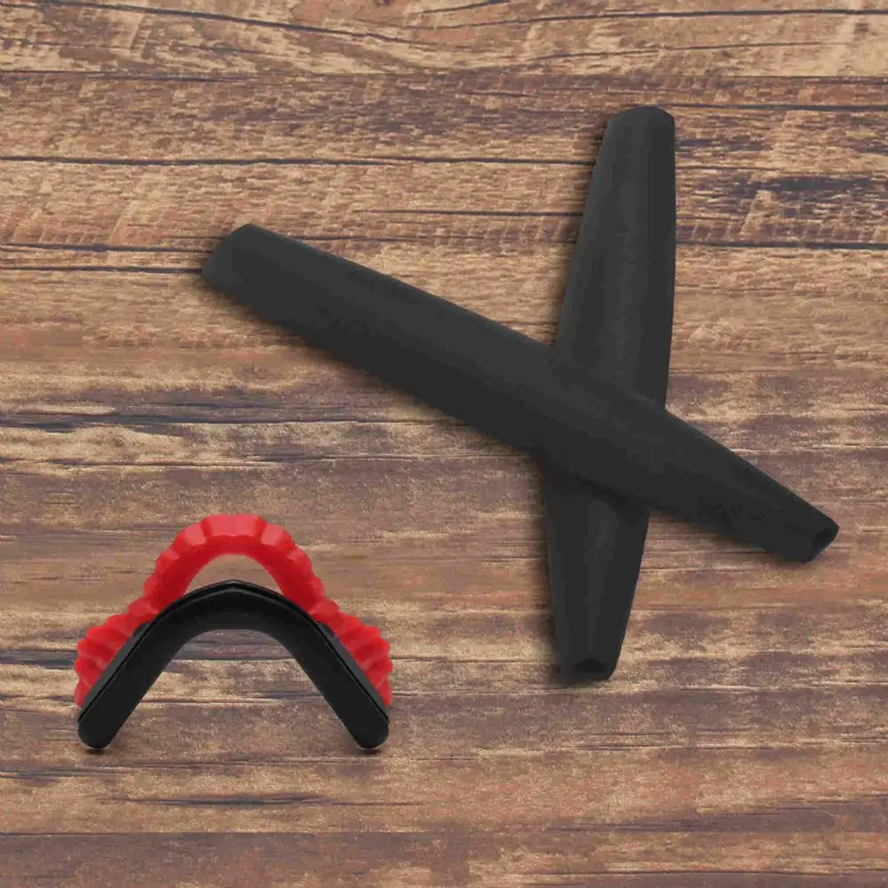 Black and Red ToughAsNails резиновая комплект рычаг носки с ушками/Носовые фиксирующие накладки комплект для-Oakley M нагреватель оправ/развертки/Strike/Hybrid - Цвет линз: Black and Red