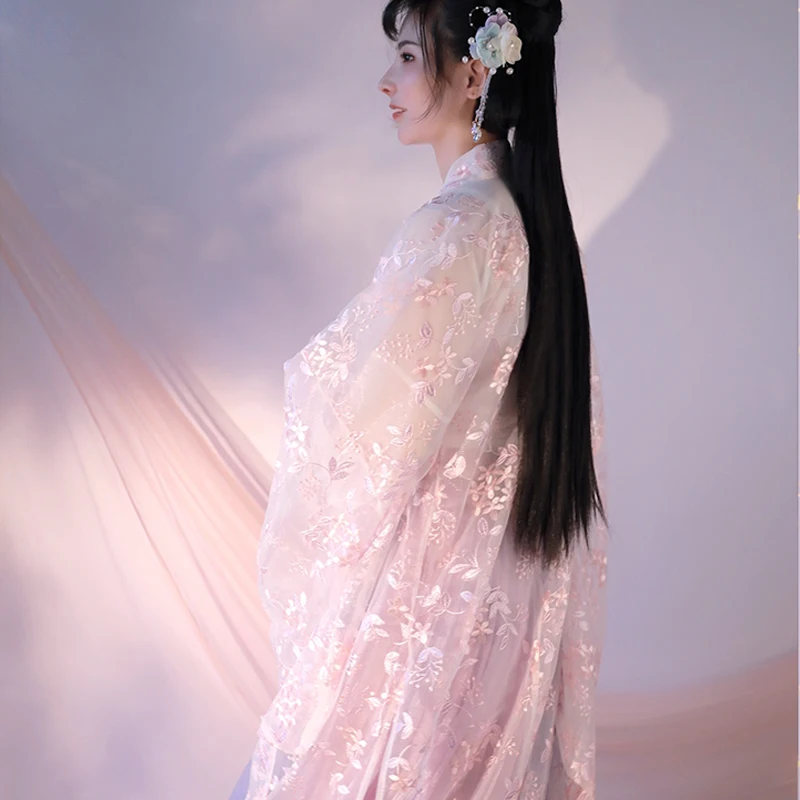 Женский костюм для косплея Hanfu розовая Яркая Ткань 6 м драгоценный выступления