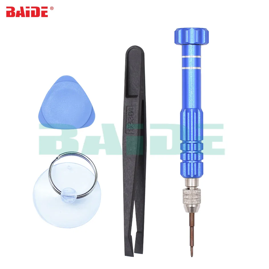 

New 4 in 1 Opening Tools Kit 0.6Y Phillips Black Tweezers Precision Screwdriver Bit Tool Set for iPhone Huawei Repair 100pcs/lot