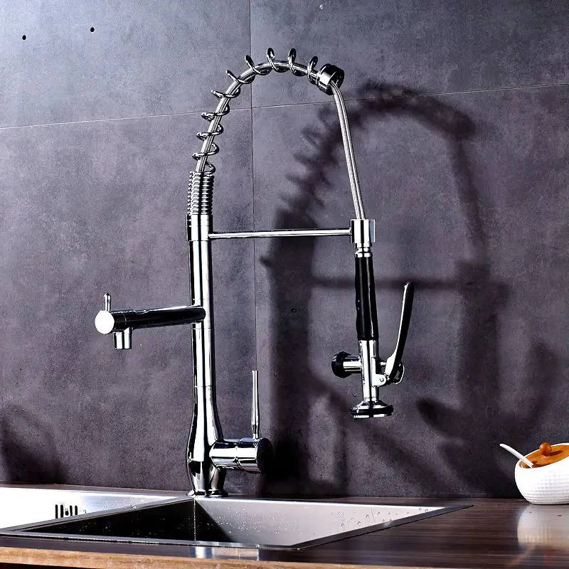 Uythner Превосходное качество увеличивают Твердый латунный хромированный кухонный