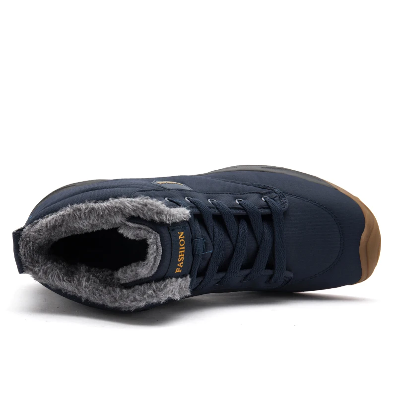 Fashion Men's Snow boots Warm with plush ankle boots Couple work Casual shoes For men winter boots