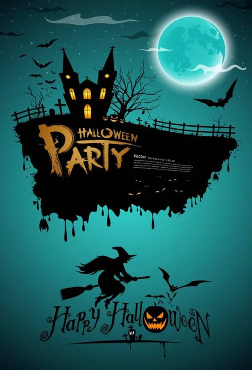 Sensfun захватывающий замок летучей мыши Тыква Happy Halloween вечерние фон Луна