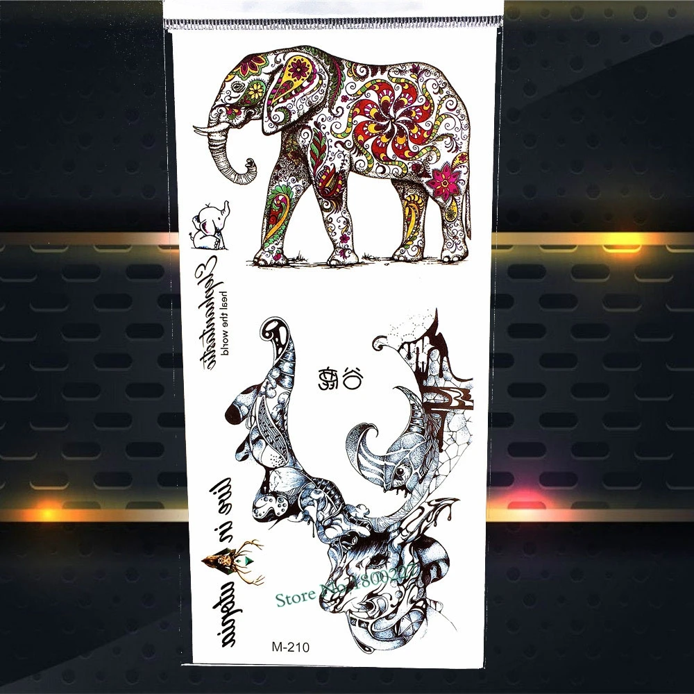 Модный большой цветок розы Водонепроницаемая переводная татуировка мультфильм