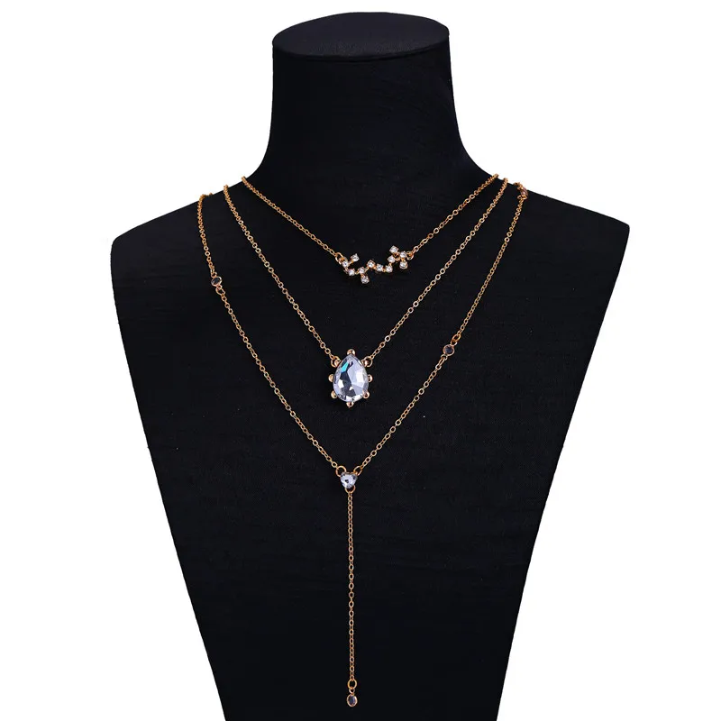 IF ME Мода Новый кристалл камень Многослойные созвездия ожерелья для мужчин кулон