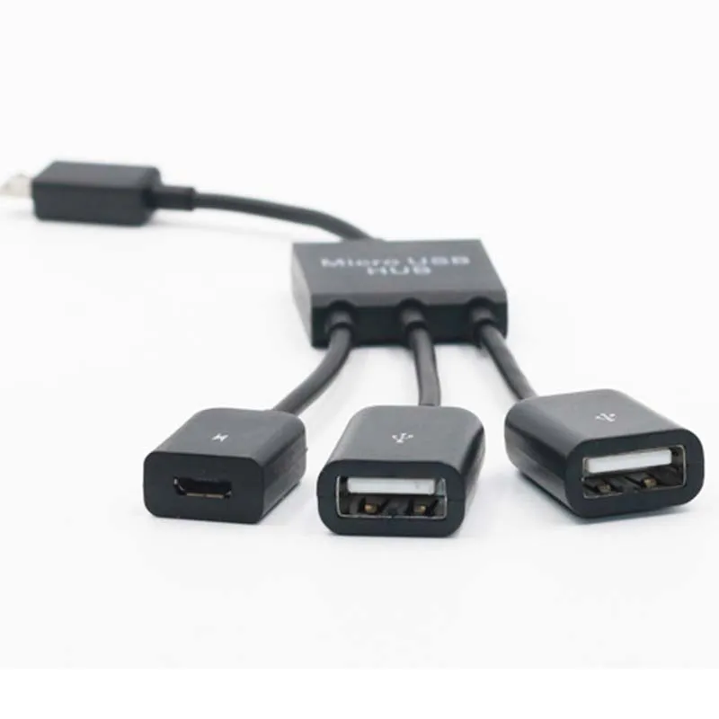 3 порта Micro USB OTG концентратор с кабелями адаптер конвертер для мобильных