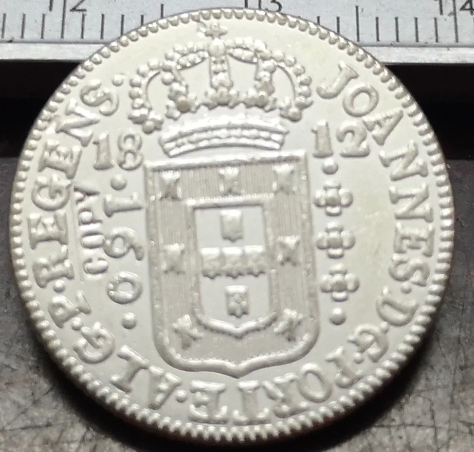 1812 Бразилия 160 Reis-Joao Prince Regent Посеребренная копия монет UNC | Дом и сад