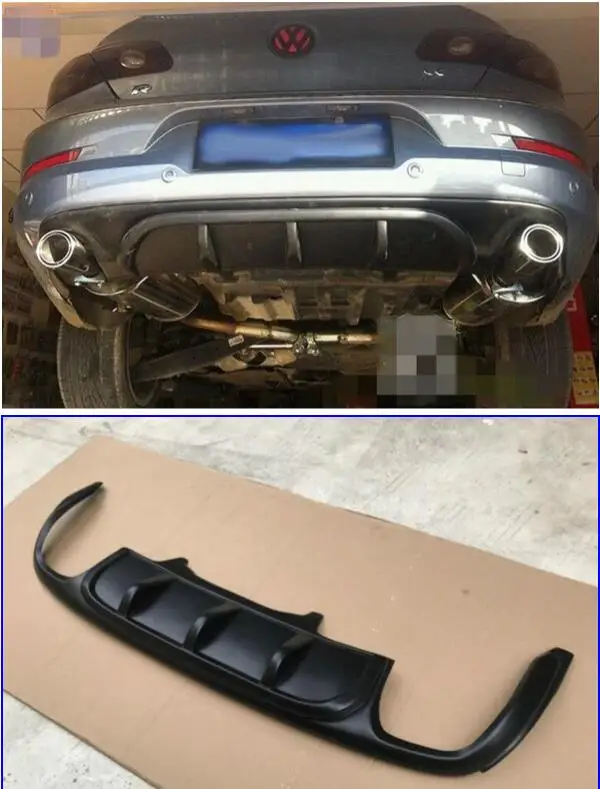 13-18 2 Exhause ABS задний бампер спойлер Диффузор Крышка для Volkswagen VW Passat CC 2009- по EMS - Цвет: 13-18 2 Exhause