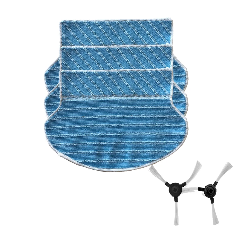 

3x Mop Cloth +2x Side Brush Replacement Kit for Proscenic 790T Robot Vacuum Cleaner Parts Accessories Mop Cloths Brushes
