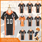Haikyuu! Костюм для косплея Karasuno, униформа для старшей школы и волейбола, спортивный костюм Hinata Shoyo, спортивная одежда, футболка, комплект с шортами