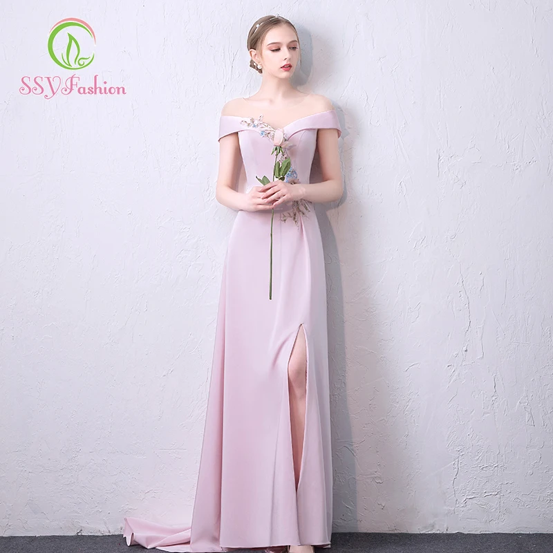 Женское вечернее платье SSYFashion розовое с коротким рукавом и | Свадьбы торжества