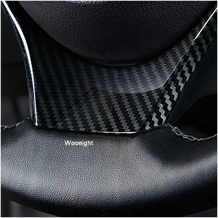 

Wooeight Carbon Fiber Steering Wheel Panel Garnish Cover Trim Car Interior Frame For Toyota CHR C-HR 2017 2018