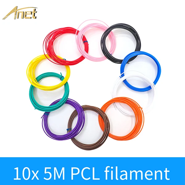 10rolls PCL Anet низкой температуры 3d Ручка с 1,75 мм PCL нити Смарт 3D печать Ручка для детей креативные подарки 3D-принтеры чертежная Ручка 3d VP05 - Цвет: 10rolls PCL
