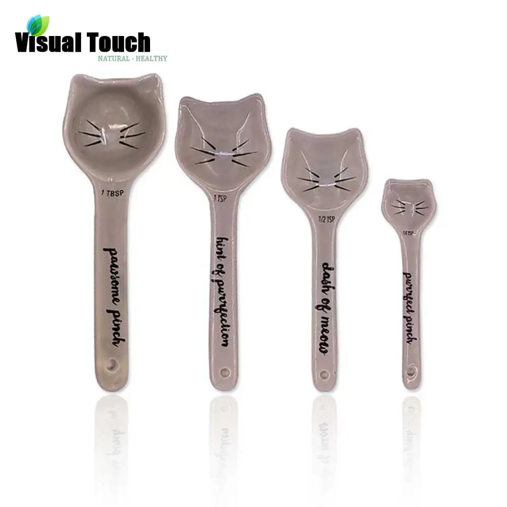 Viary Touch 4 шт./компл. керамические кошачьи мерные ложки чайная мера для кофе