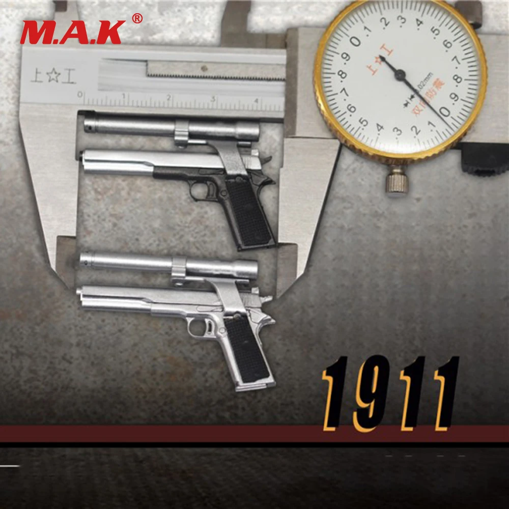 Масштаб 1/6 4 см модель пистолета оружие игрушка серебристый/Железный цвет для 12