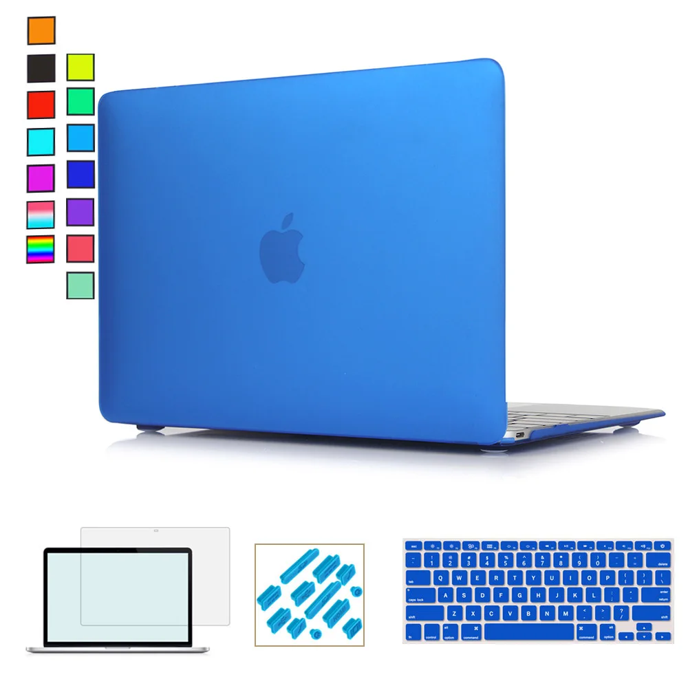 Для нового Macbook Air 13 чехол+ клавиатура чехол для Apple Macbook Air Pro retina 11 12 13 15 Mac Book 15,4 13,3 дюймов чехол для ноутбука - Цвет: Matte Darkblue