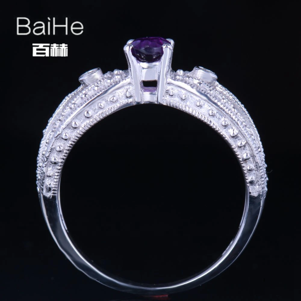Женское Обручальное кольцо с аметистом 0.46CT белое золото 14 к | Украшения и