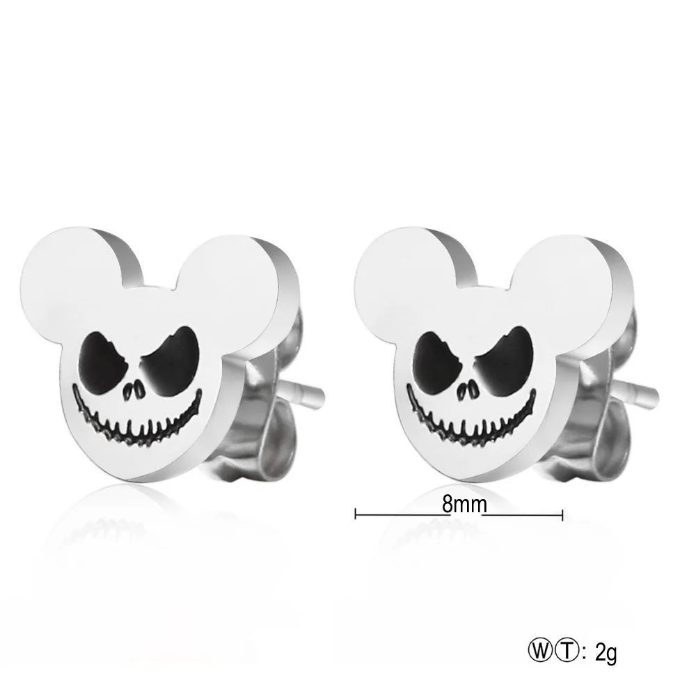 Серьги женские классические из нержавеющей стали с изображением Микки Мауса |