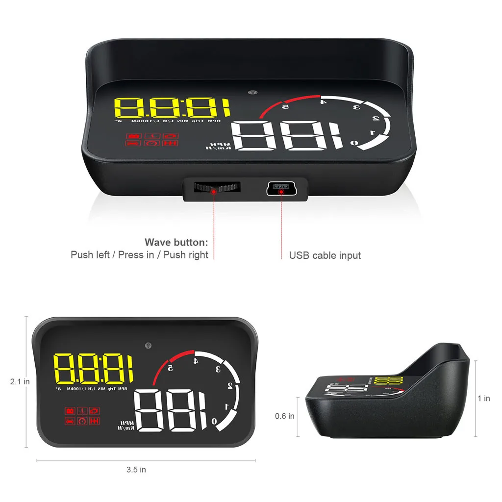 5," A8 Автомобильный HUD Дисплей и 4" D2000 OBD2 дисплей светодиодный лобовое стекло OBD сканер превышения скорости Предупреждение скорости автомобиля проектор CB