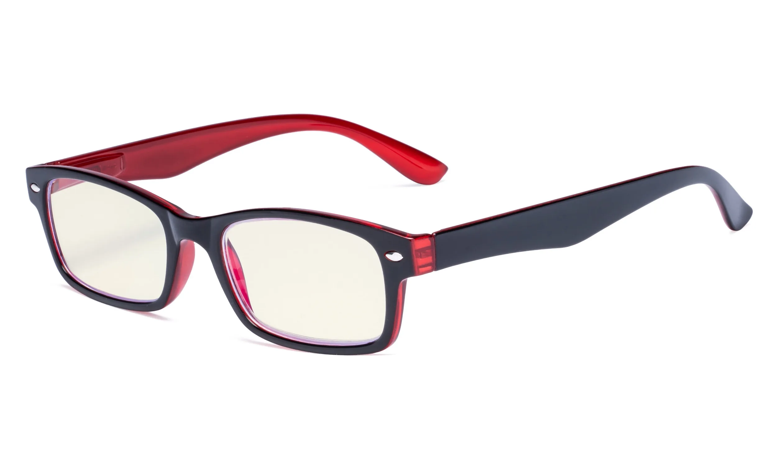 Black Red CG055 защита от ультрафиолета, антибликовые анти-голубые лучи, устойчивые к царапинам линзы желтые тонированные линзы компьютерные очки для чтения - Цвет оправы: Black Red