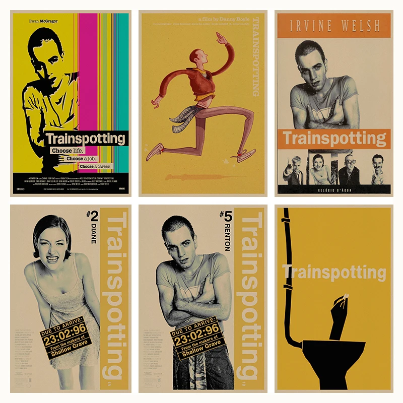 Trainspotting Ewan McGregor Ретро фотобумага Бар Кафе домашний декор живопись Настенная