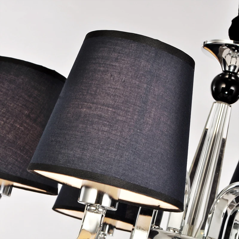 Современная Люстра Черная ткань абажур люстра современное освещение гостиная