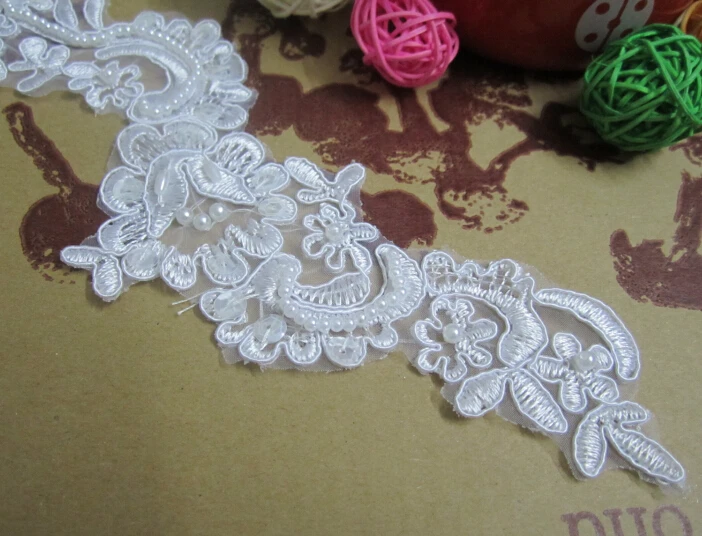 Кружевная аппликация 1 пара 23*7 5 см/9 2*3''|lace applique patch|lace appliquepearl lace |