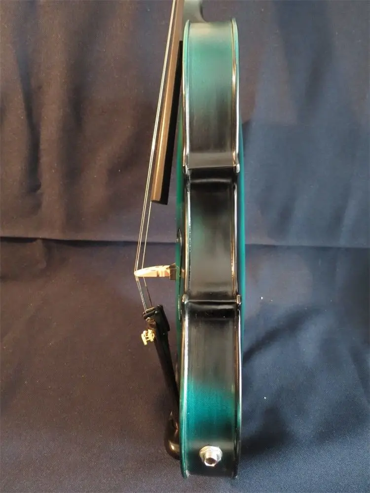 Полноразмерная синяя и черная электрическая скрипка + акустическая хороший звук