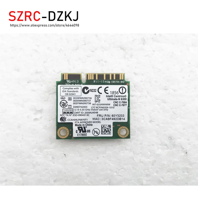 Беспроводная карта адаптера для 6300AGN 633ANHMW полуразмерная мини PCI E Wi-Fi 450 Мбит/с