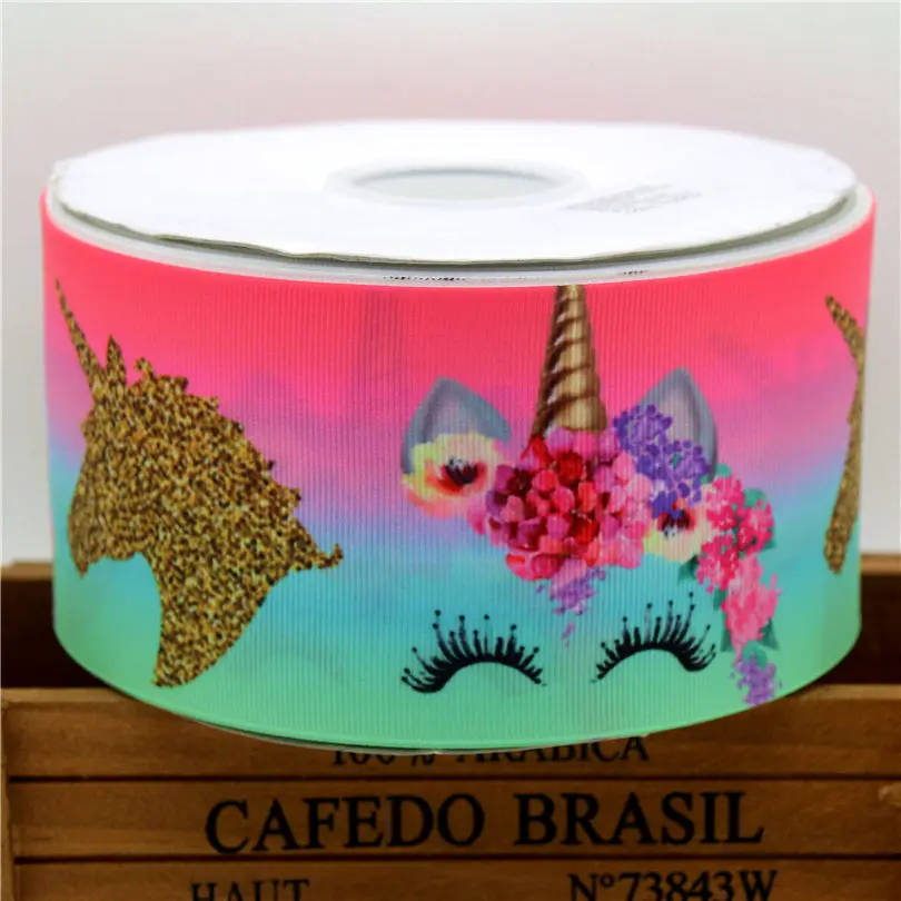 DHK 3'' Free Shipping Animals Unicorn Face Dinosaur Printed Grosgrain Ribbon Accessory Hairbow Headwear DIY Decoration 75mm S780 | Дом и