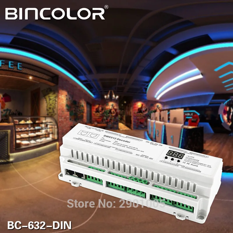 Новое поступление din-рейку DMX512 постоянное напряжение PWM Декодер 24CH 32CH 40CH 3 цифровой дисплей показывает крупномасштабные проекты контроллер