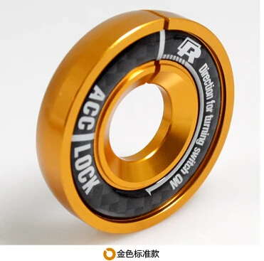 gold color Углеродное волокно ключ зажигания Крышка наклейки автомобильные аксессуары для VW Volkswagen golf 6 golf 7 GTI polo jetta MK5 MK6 BORA - Название цвета: gold color