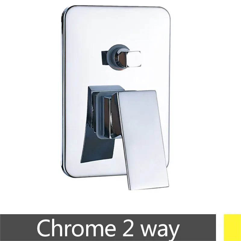 chrome 2 way Скрытый душ смесительный клапан смеситель для душа горячей и холодной воды, нажмите 1/2/3 Way смеситель для душа с картриджем клапана смесителя - Цвет: chrome 2 way