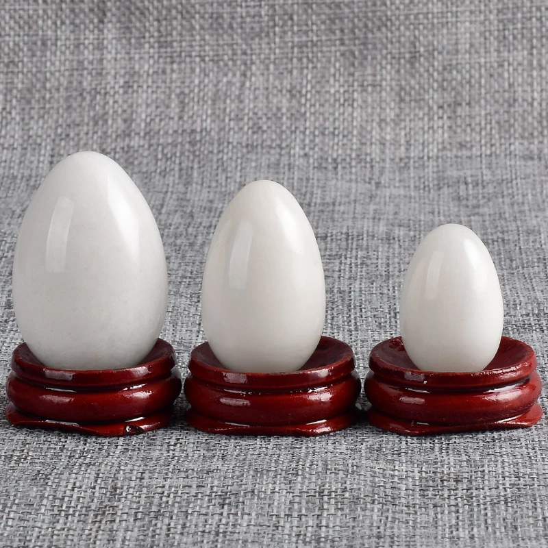 

Natural White Jade Massage Stone Undrilled Kegel Egg Viginal MuscleTightening Ben Wa Ball Health Care Healing Sphere Yoni Eggs