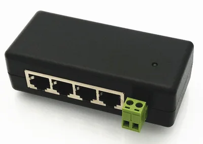 2 шт 4 порт PoE Инжектор Мощность адаптер Ethernet блок питания Pin 5 (+)/7 8 (-) Вход DC12V-DC48V для