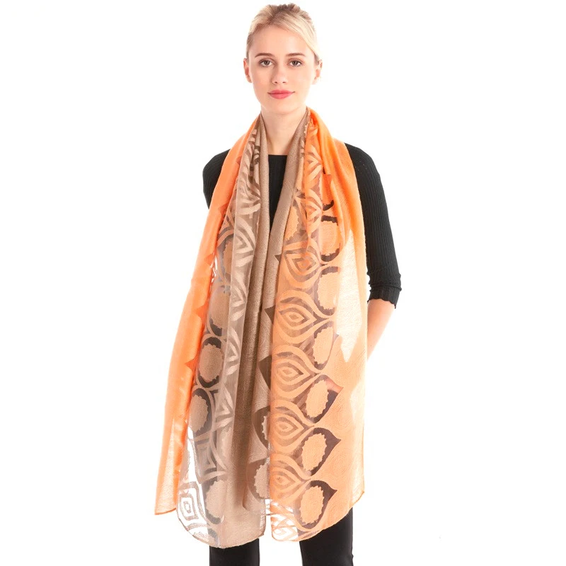 Женский кружевной шарф из органзы с цветочной вышивкой |